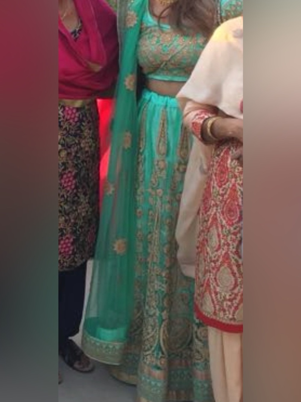Turquoise and Gold Embroidered Women's Lehengas Lengha